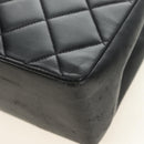 CHANEL Schultertasche Kette Lammleder Schwarz Gold CC Auth ka4618SAV-16