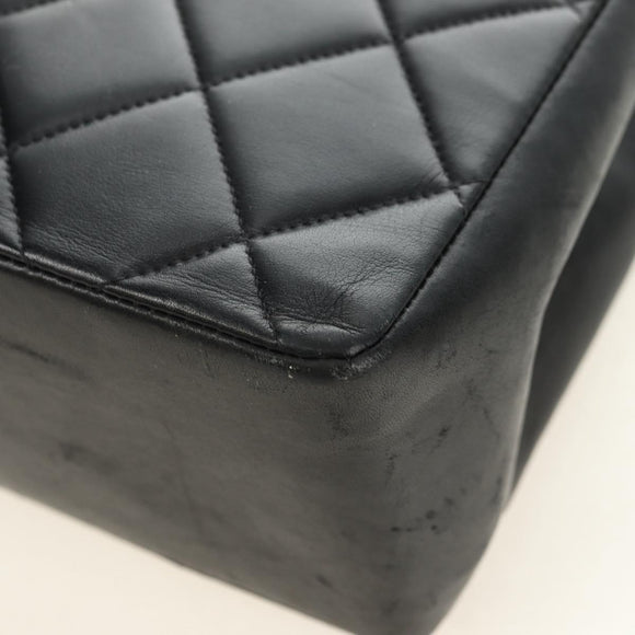 CHANEL Schultertasche Kette Lammleder Schwarz Gold CC Auth ka4618SAV