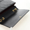 CHANEL Schultertasche Kette Lammleder Schwarz Gold CC Auth ka4618SAV-19