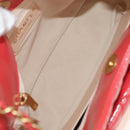 CHANEL Matelasse Hobo Chain Bag Patent leather Pink Gold CC Auth ka4620SM-20