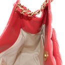 CHANEL Matelasse Hobo Chain Bag Patent leather Pink Gold CC Auth ka4620SM-21