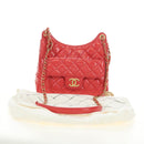 CHANEL Matelasse Hobo Chain Bag Patent leather Pink Gold CC Auth ka4620SM-27