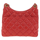CHANEL Matelasse Hobo Chain Bag Patent leather Pink Gold CC Auth ka4620SM-3
