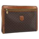 CELINE Macadam Canvas Business bag PVC Leather Brown Gold Auth ka4622-1