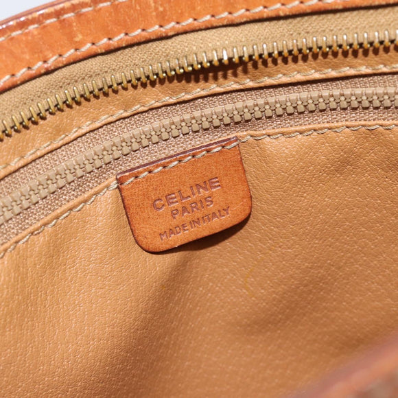 CELINE Macadam Canvas Business bag PVC Leather Brown Gold Auth ka4622