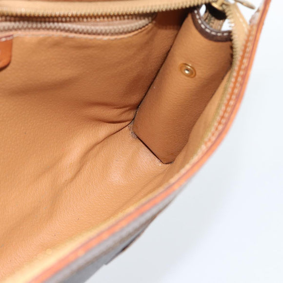 CELINE Macadam Canvas Business bag PVC Leather Brown Gold Auth ka4622