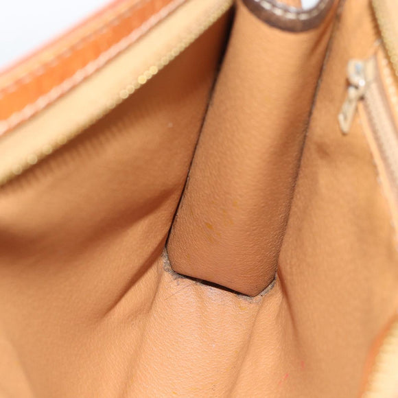 CELINE Macadam Canvas Business bag PVC Leather Brown Gold Auth ka4622