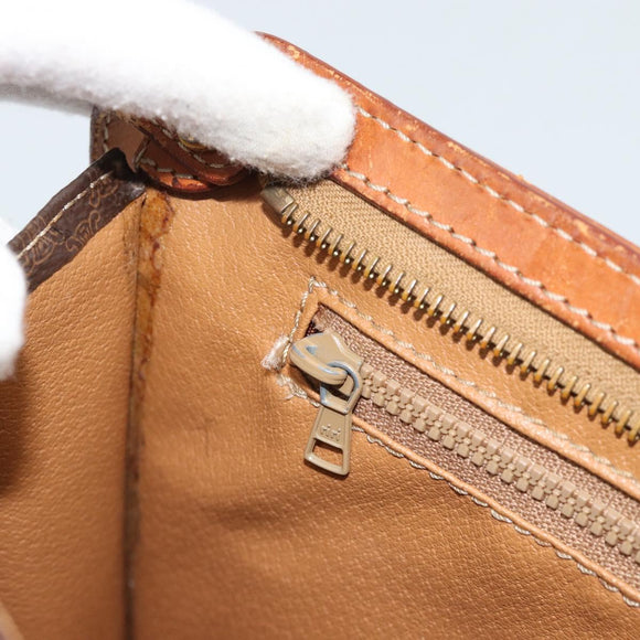 CELINE Macadam Canvas Business bag PVC Leather Brown Gold Auth ka4622