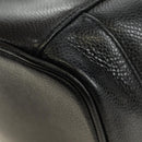 CHANEL Vanity Pouch Caviar Skin Black Gold CC Auth ka4623V-18