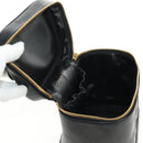 CHANEL Vanity Pouch Caviar Skin Black Gold CC Auth ka4623V-8