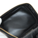 CHANEL Vanity Pouch Caviar Skin Black Gold CC Auth ka4623V-21