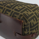 FENDI Zucca Canvas Hand Bag Black Brown Auth ka4624-15