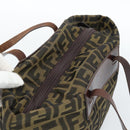 FENDI Zucca Canvas Hand Bag Black Brown Auth ka4624-6