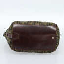FENDI Zucca Canvas Hand Bag Black Brown Auth ka4624-5