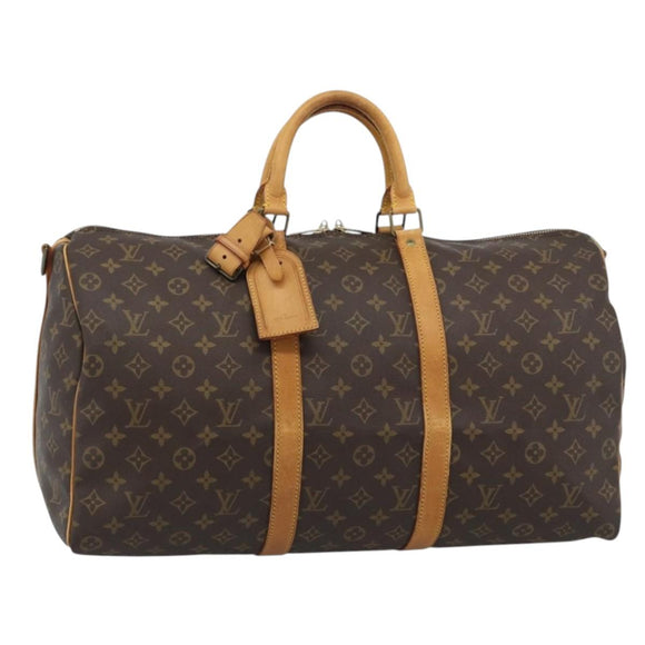 LOUIS VUITTON Monogram Keepall Bandouliere 50 Boston Bag M41416 LV Auth ka4628
