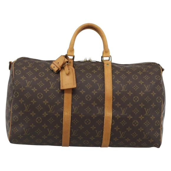 LOUIS VUITTON Monogram Keepall Bandouliere 50 Boston Bag M41416 LV Auth ka4628