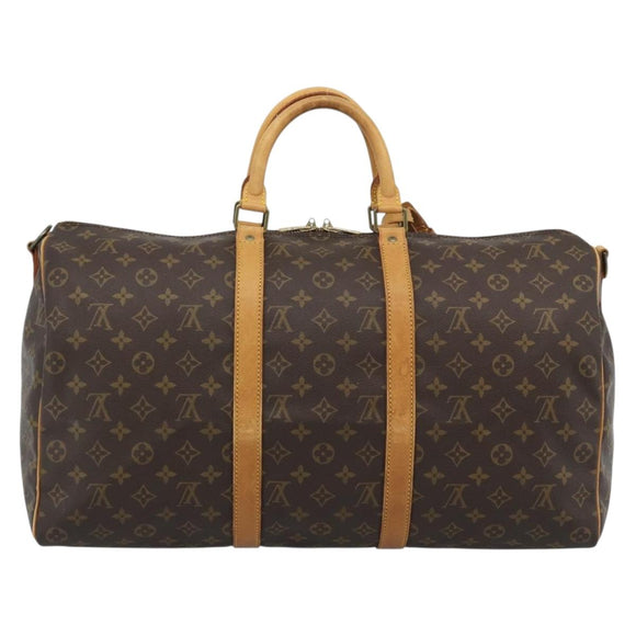 LOUIS VUITTON Monogram Keepall Bandouliere 50 Boston Bag M41416 LV Auth ka4628