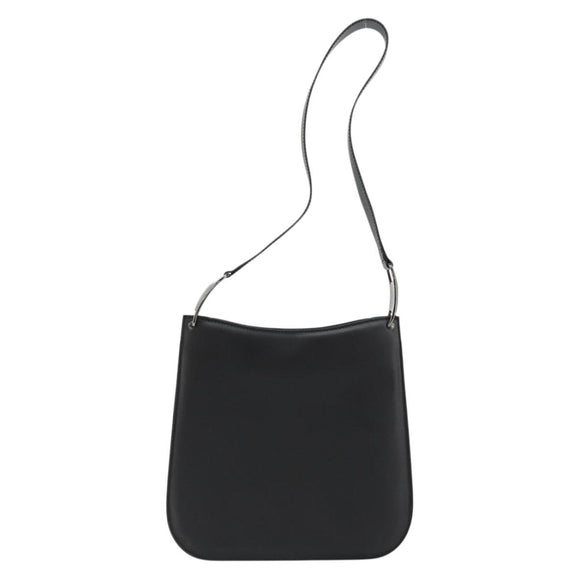 Salvatore Ferragamo Vala Shoulder Bag Leather Black Silver Auth ka4630
