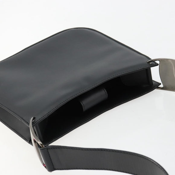 Salvatore Ferragamo Vala Shoulder Bag Leather Black Silver Auth ka4630