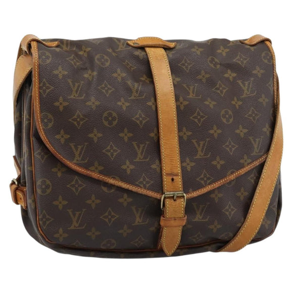 LOUIS VUITTON Monogram Saumur 35 Shoulder Bag M42254 LV Auth ka4631