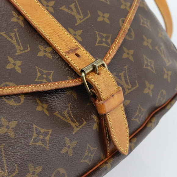 LOUIS VUITTON Monogram Saumur 35 Shoulder Bag M42254 LV Auth ka4631