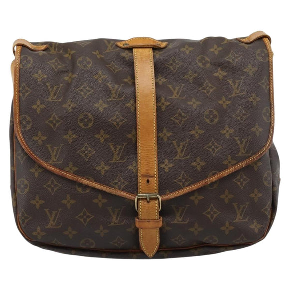 LOUIS VUITTON Monogram Saumur 35 Shoulder Bag M42254 LV Auth ka4631