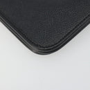 Christian Dior Chain Shoulder Bag Leather Black Gold Auth ka4632-13