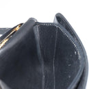 Christian Dior Chain Shoulder Bag Leather Black Gold Auth ka4632-18