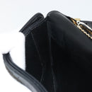 Christian Dior Chain Shoulder Bag Leather Black Gold Auth ka4632-19