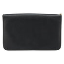 Christian Dior Chain Shoulder Bag Leather Black Gold Auth ka4632-3