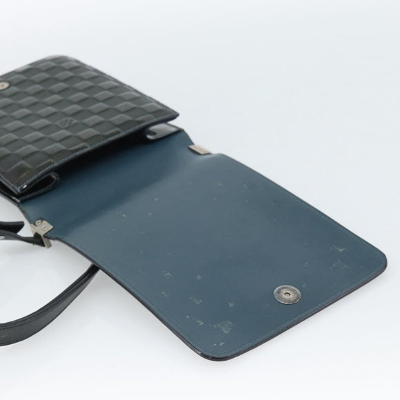 LOUIS VUITTON Damier Vernis Club Bag Green Petrol blue M92128 LV Auth ka4633