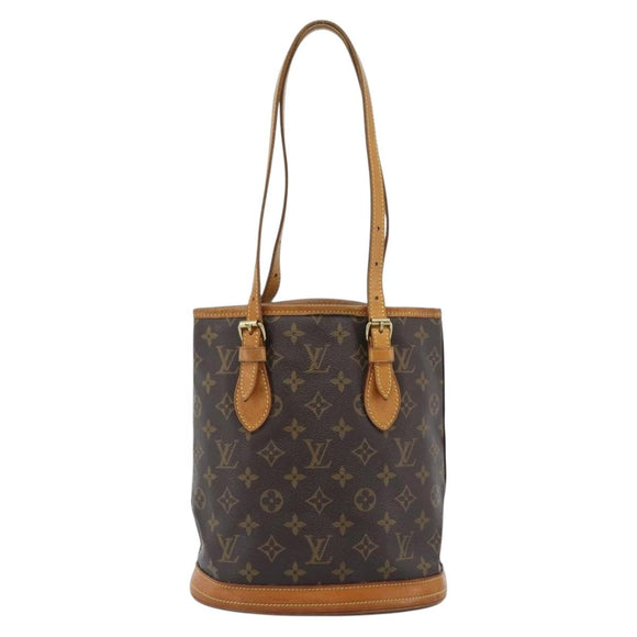 LOUIS VUITTON Monogram Bucket PM Shoulder Bag M42238 LV Auth ka4635