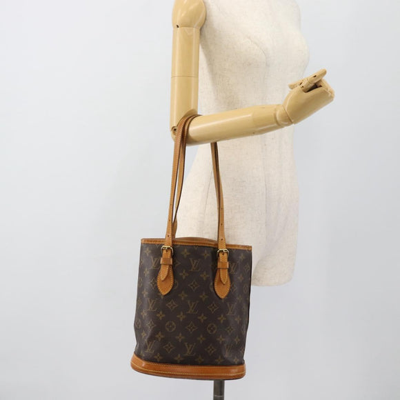 LOUIS VUITTON Monogram Bucket PM Shoulder Bag M42238 LV Auth ka4635