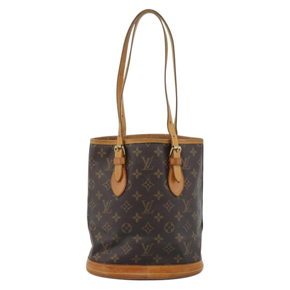 LOUIS VUITTON Monogram Bucket PM Shoulder Bag M42238 LV Auth ka4635