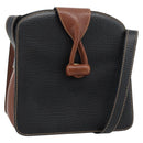 LOEWE Shoulder Bag Leather Black Brown Gold Auth ka4636A-1