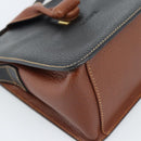 LOEWE Shoulder Bag Leather Black Brown Gold Auth ka4636A-11