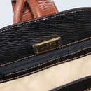LOEWE Shoulder Bag Leather Black Brown Gold Auth ka4636A-14
