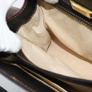 LOEWE Shoulder Bag Leather Black Brown Gold Auth ka4636A-17