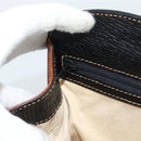 LOEWE Shoulder Bag Leather Black Brown Gold Auth ka4636A-18