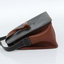 LOEWE Shoulder Bag Leather Black Brown Gold Auth ka4636A-4