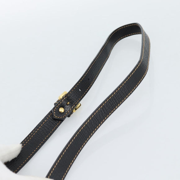 LOEWE Shoulder Bag Leather Black Brown Gold Auth ka4636A