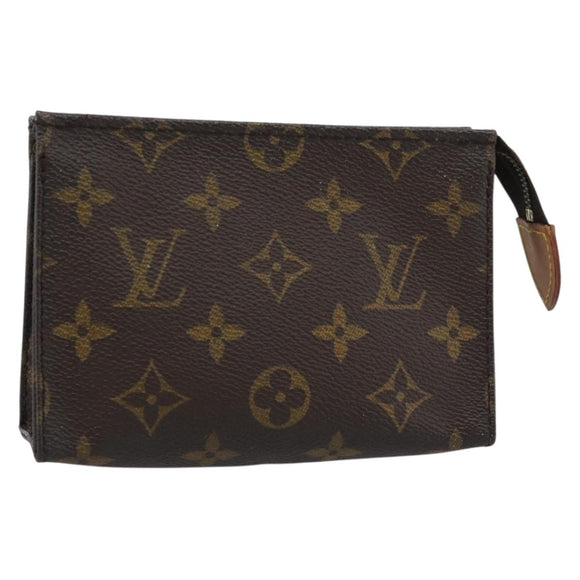 LOUIS VUITTON Monogram Poche Toilette 15 Etui M47546 LV Auth ka4639