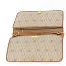 Christian Dior Honeycomb Canvas Chain Shoulder Bag PVC Beige Gold Auth ka464-10