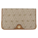 Christian Dior Honeycomb Canvas Chain Shoulder Bag PVC Beige Gold Auth ka464-13