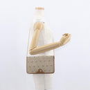Christian Dior Honeycomb Canvas Chain Shoulder Bag PVC Beige Gold Auth ka464-21