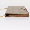 Christian Dior Honeycomb Canvas Chain Shoulder Bag PVC Beige Gold Auth ka464-4