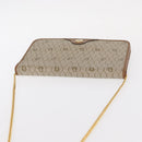 Christian Dior Honeycomb Canvas Chain Shoulder Bag PVC Beige Gold Auth ka464-6