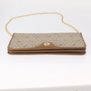 Christian Dior Honeycomb Canvas Chain Shoulder Bag PVC Beige Gold Auth ka464-5