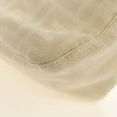 FENDI Zucca Canvas Mamma Baguette Shoulder Bag White Silver Auth ka4640M-16