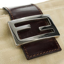 FENDI Zucca Canvas Mamma Baguette Shoulder Bag White Silver Auth ka4640M-17